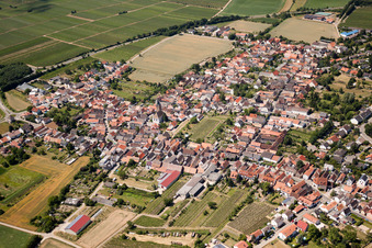 Town center with Protestant church Lachen in the district Lachen in Neustadt an der Weinstraße in the state Rhineland-Palatinate, Germany