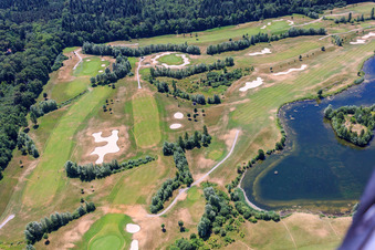 Oblique view of Grounds of the Golf course at Golfanlage Landgut Dreihof in Essingen in the state Rhineland-Palatinate