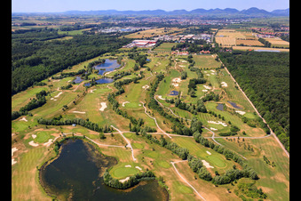 Grounds of the Golf course at Golfanlage Landgut Dreihof in Essingen in the state Rhineland-Palatinate out of the air
