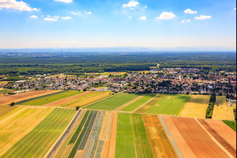 Aerial view of City view from the north in Kandel in the state Rhineland-Palatinate, Germany