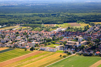 At the water tower in Kandel in the state Rhineland-Palatinate, Germany from the drone perspective