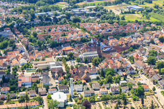 Market Square and St. George in Kandel in the state Rhineland-Palatinate, Germany