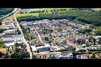 Aerial view of Settlement from the north in Kandel in the state Rhineland-Palatinate, Germany