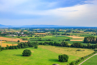 Runway of airfield Kehl-Sundheim from the north in the district Sundheim in Kehl in the state Baden-Wuerttemberg, Germany