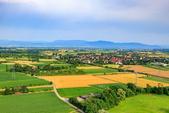 Village view from the northwest in the district Kork in Kehl in the state Baden-Wuerttemberg, Germany