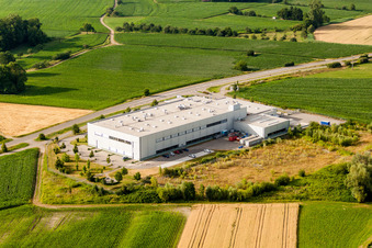 Aerial photograpy of ADA Cosmetics International GmbH in the district Bodersweier in Kehl in the state Baden-Wuerttemberg, Germany