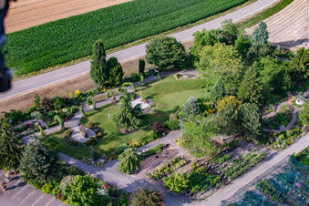 Oblique view of Garden Times Black in the district Bodersweier in Kehl in the state Baden-Wuerttemberg, Germany
