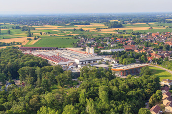 Oblique view of Weber-Haus in the district Linx in Rheinau in the state Baden-Wuerttemberg, Germany