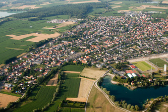 Gambsheim in the state Bas-Rhin, France from the plane