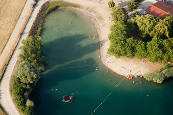 Aerial view of Plague in Gambsheim in the state Bas-Rhin, France