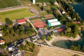 Gambsheim in the state Bas-Rhin, France viewn from the air