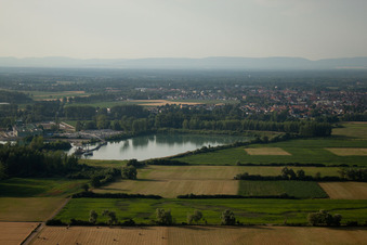 Bischwiller in the state Bas-Rhin, France from above