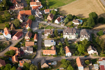 Bischwiller in the state Bas-Rhin, France from above