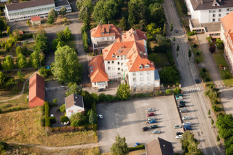 Bischwiller in the state Bas-Rhin, France seen from a drone