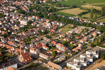 Oblique view of Bischwiller in the state Bas-Rhin, France