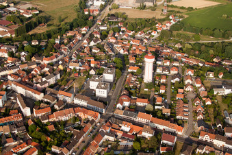 Bischwiller in the state Bas-Rhin, France from the plane