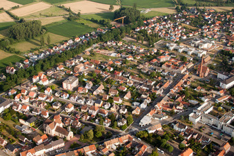 Bischwiller in the state Bas-Rhin, France from the drone perspective