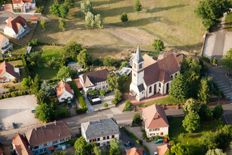 Aerial view of Bischwiller in the state Bas-Rhin, France