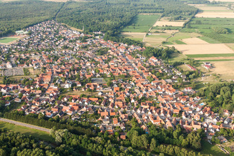 Town View of the streets and houses of the residential areas in Oberhoffen-sur-Moder in Grand Est, France