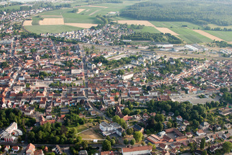 Aerial photograpy of From the north in Bischwiller in the state Bas-Rhin, France