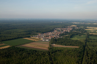 Schirrhein in the state Bas-Rhin, France from the plane