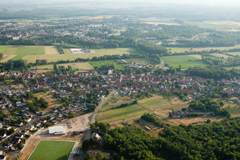 Oberhoffen-sur-Moder in the state Bas-Rhin, France from the plane
