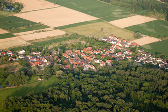Kauffenheim in the state Bas-Rhin, France from above