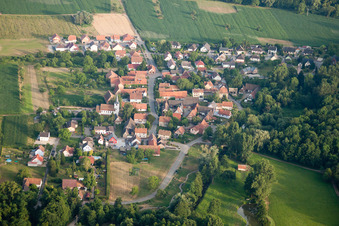Kauffenheim in the state Bas-Rhin, France seen from above