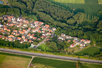 Aerial view of From the west in Kesseldorf in the state Bas-Rhin, France
