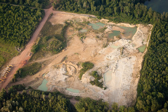 Aerial view of Kesseldorf in the state Bas-Rhin, France