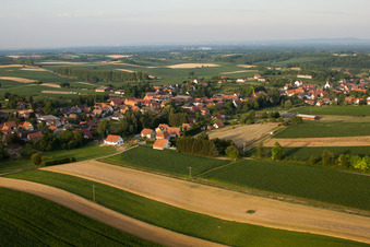 Wintzenbach in the state Bas-Rhin, France viewn from the air