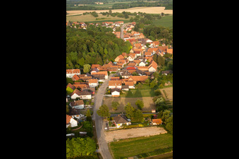 Neewiller-près-Lauterbourg in the state Bas-Rhin, France from above