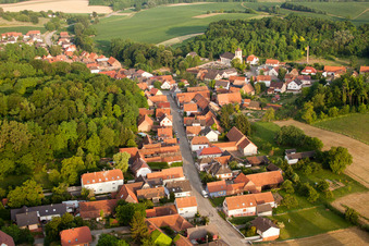 Neewiller-près-Lauterbourg in the state Bas-Rhin, France seen from above