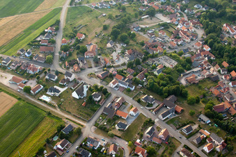 Scheibenhardt in Scheibenhard in the state Bas-Rhin, France from a drone