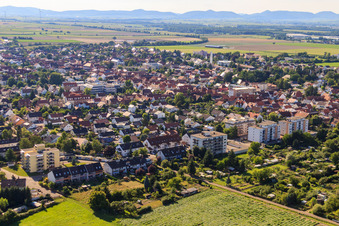 Aerial view of Raiffeisenstr in Kandel in the state Rhineland-Palatinate, Germany