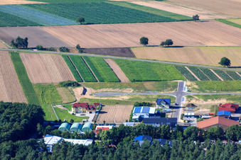 Im Gereut commercial area in Hatzenbühl in the state Rhineland-Palatinate, Germany out of the air