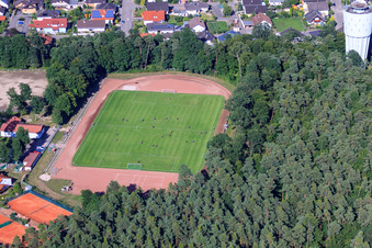 Football field in Hatzenbühl in the state Rhineland-Palatinate, Germany