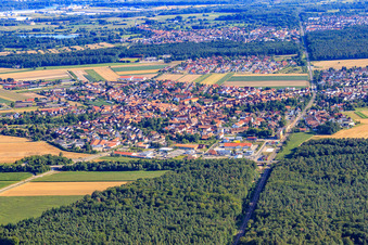 City view from the north in Rheinzabern in the state Rhineland-Palatinate, Germany