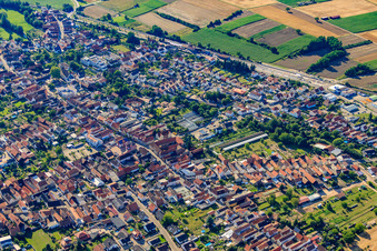 Aerial photograpy of Neue Landstr in Rülzheim in the state Rhineland-Palatinate, Germany
