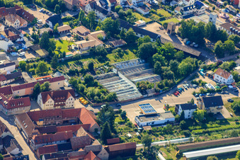 Oblique view of Neue Landstr in Rülzheim in the state Rhineland-Palatinate, Germany
