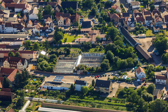 Greenhouses on Lindenstr in Rülzheim in the state Rhineland-Palatinate, Germany