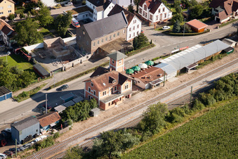 Station railway building of the Deutsche Bahn in Ruelzheim in the state Rhineland-Palatinate