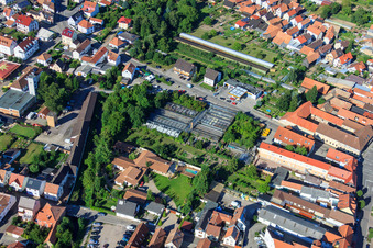 Drone image of Greenhouses on Lindenstr in Rülzheim in the state Rhineland-Palatinate, Germany