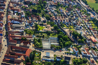 Aerial photograpy of Greenhouses on Lindenstr in Rülzheim in the state Rhineland-Palatinate, Germany