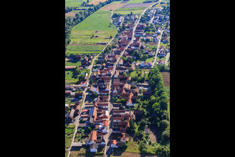 Village view from the east in Herxheimweyher in the state Rhineland-Palatinate, Germany