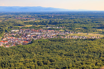 City view from the north in Jockgrim in the state Rhineland-Palatinate, Germany