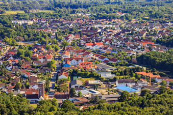 Aerial view of Lower Buchstr in Jockgrim in the state Rhineland-Palatinate, Germany