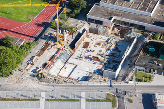 New construction site of the school building of IGS Rheinzabern in Rheinzabern in the state Rhineland-Palatinate, Germany