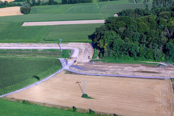 Construction site for the polder near Neupotz in Jockgrim in the state Rhineland-Palatinate, Germany