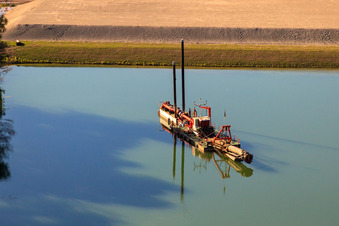 Construction site for the polder at Neupotz in Neupotz in the state Rhineland-Palatinate, Germany